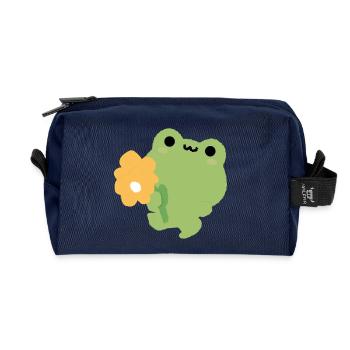 Romantic frog - Recycled Toiletry Zip Bag - navy - Front
