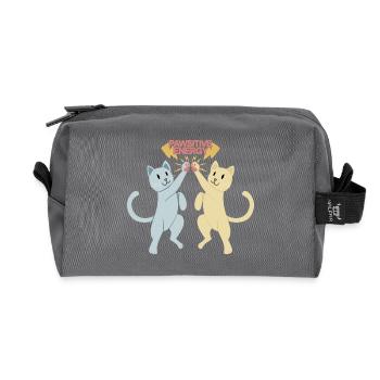 Friends Share Pawsitive Energy - Recycled Toiletry Zip Bag - anthracite - Front