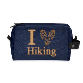 I Heart Hiking Camping Nature Walking - Recycled Toiletry Zip Bag - navy - Front