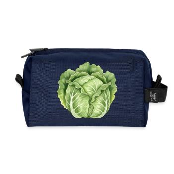 Art de feuilles de laitue - Trousse de toilette en tissu recyclé - marine - Devant