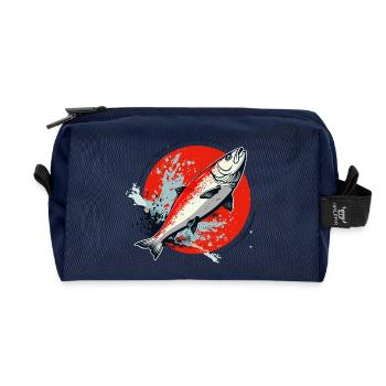 Image de poissons - Trousse de toilette en tissu recyclé - marine - Devant