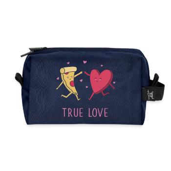 Wahre Pizza-Liebe - Recycelte Kulturtasche - Navy - Vorne