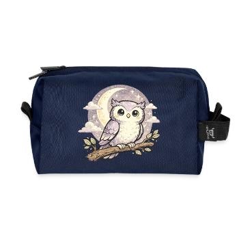 Moonlight Owl Dream - Recycled Toiletry Zip Bag - navy - Front