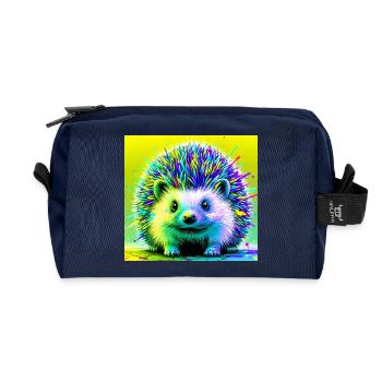 Igel - Recycelte Kulturtasche - Navy - Vorne