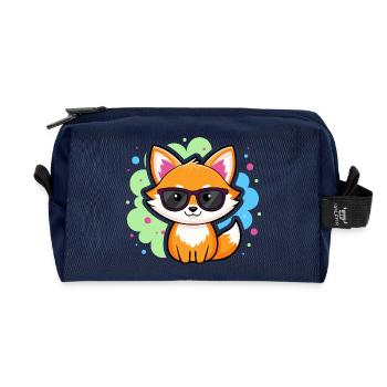 Fuchs-Pop-Brille - Recycelte Kulturtasche - Navy - Vorne