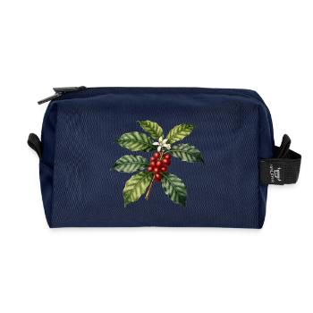 Illustrierter botanischer Kaffeebaum - Recycelte Kulturtasche - Navy - Vorne