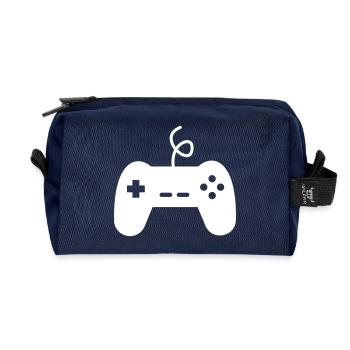 Manette de console de jeux vidéos geek gamer - Trousse de toilette en tissu recyclé - marine - Devant