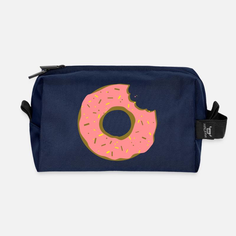 Donut Doughnut - Recycled Toiletry Zip Bag - navy