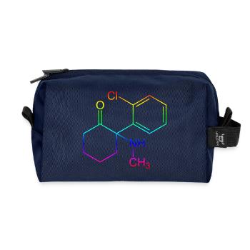Ketamine structural formula - Recycled Toiletry Zip Bag - navy - Front