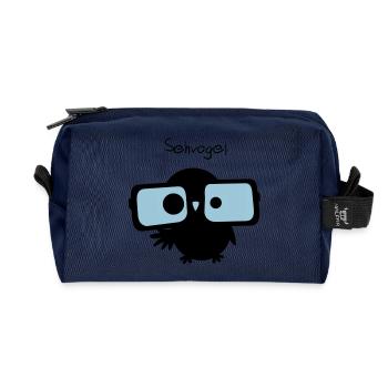 OWL / / Sehvogel - Trousse de toilette en tissu recyclé - marine - Devant