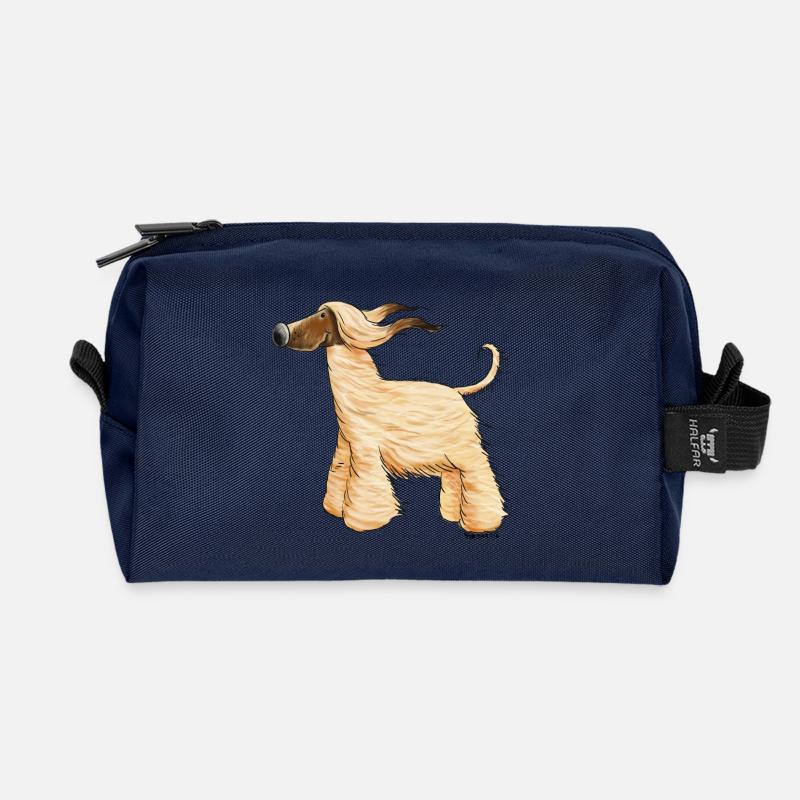Drolliger Afghane - Afghanischer Windhund - Recycelte Kulturtasche - Navy