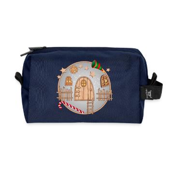 little cute gnome door for Christmas - Recycled Toiletry Zip Bag - navy - Front