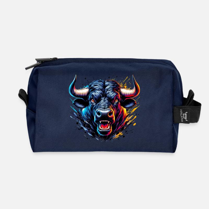 Stier - Recycelte Kulturtasche - Navy