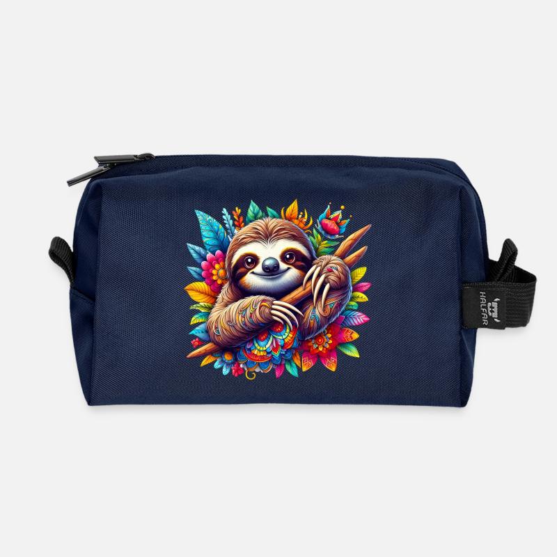 Faultier - Recycelte Kulturtasche - Navy