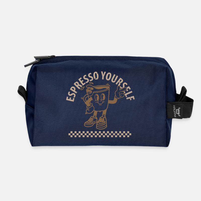 Espresso Yourself Coffee - Recycelte Kulturtasche - Navy