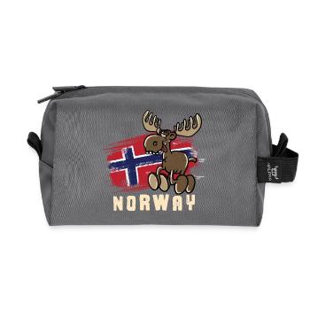 Norway - Moose - Recycled Toiletry Zip Bag - anthracite - Front