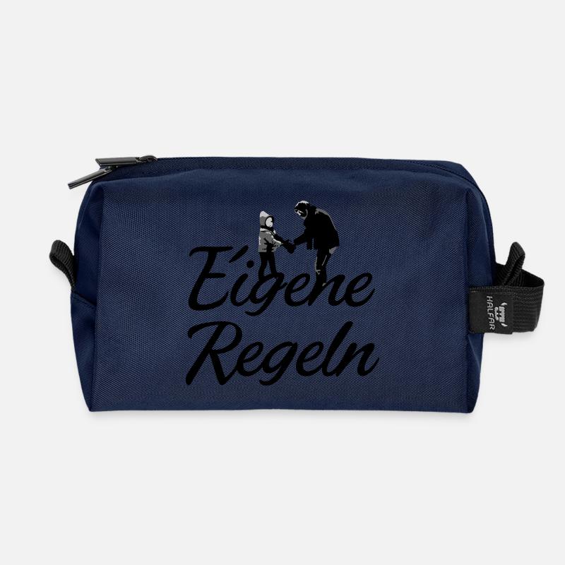 Vater und Kind Silhouette - Recycelte Kulturtasche - Navy