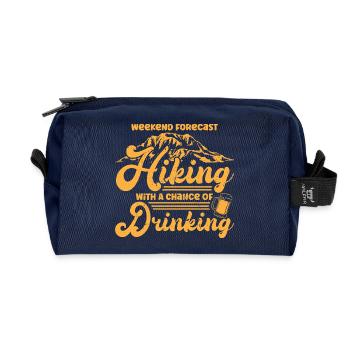 Weekend Forecast Hiking with a Chance of Drinking - Recycled Toiletry Zip Bag - navy - Front