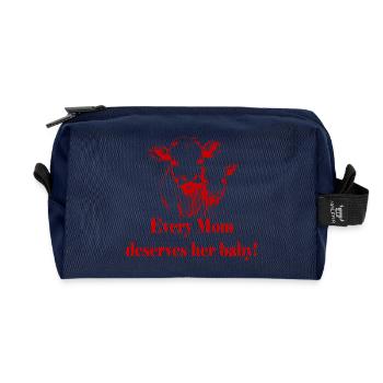 Tierschutz - Kuh + Baby - Recycelte Kulturtasche - Navy - Vorne