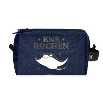 Smoker shirt Smoking Manta Ray Vintage - Recycled Toiletry Zip Bag - navy - Front