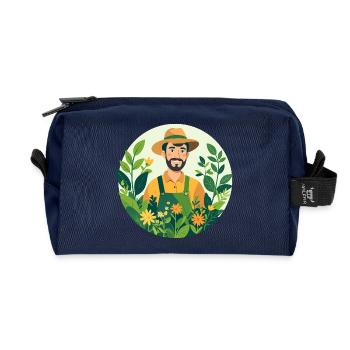 Jardinier dans le jardin de fleurs Jardinier amateur Anneau de plantes - Trousse de toilette en tissu recyclé - marine - Devant