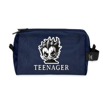Adolescent de mauvaise humeur - Trousse de toilette en tissu recyclé - marine - Devant