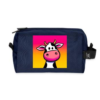 vache - Trousse de toilette en tissu recyclé - marine - Devant