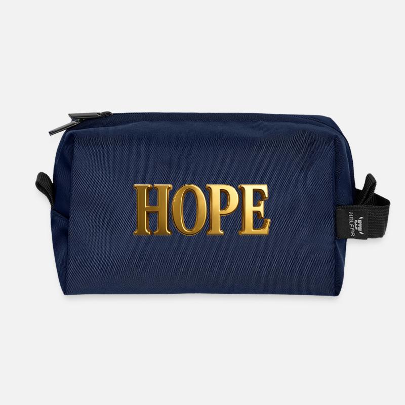 NEU -- Golden "Hope" - Klassischer Stil. - Recycelte Kulturtasche - Navy
