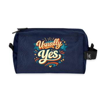 Usually Yes Retro Handlettering  - Recycelte Kulturtasche - Navy - Vorne