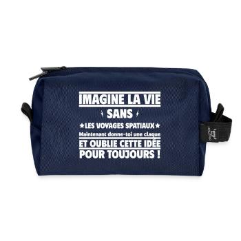 imagine la vie sans les voyages spatiaux - Trousse de toilette en tissu recyclé - marine - Devant