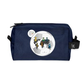Le football relie les mondes - Les gardiens d'Orbis - Trousse de toilette en tissu recyclé - marine - Devant