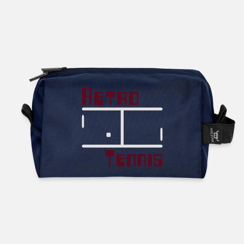 Retro Tennis - Recycelte Kulturtasche - Navy