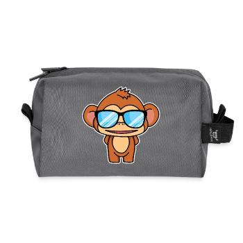 Clever little monkey - design - Recycled Toiletry Zip Bag - anthracite - Front