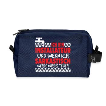 Installateur wenn ich sarkastisch werde wirds - Recycelte Kulturtasche - Navy - Vorne