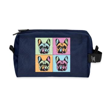Bulldogs Image Abstract - Trousse de toilette en tissu recyclé - marine - Devant