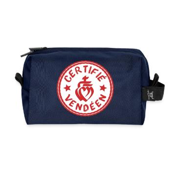 Logo certifié vendéen blanc rouge - Trousse de toilette en tissu recyclé - marine - Devant
