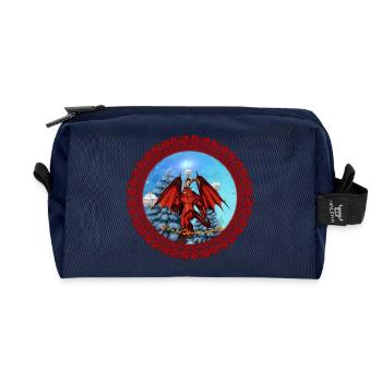 Design de Noël amusant - Trousse de toilette en tissu recyclé - marine - Devant