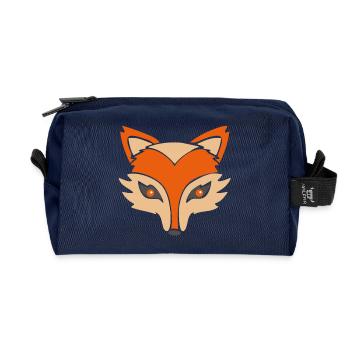 schlauer Fuchs FOXY Tier Gesicht Augen Wald Herbst - Recycelte Kulturtasche - Navy - Vorne