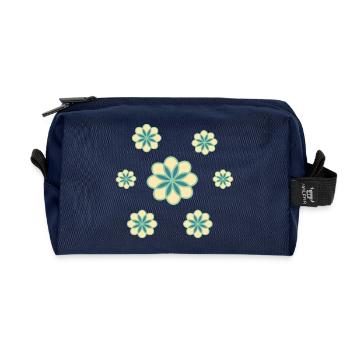 Flowers - Recycled Toiletry Zip Bag - navy - Front