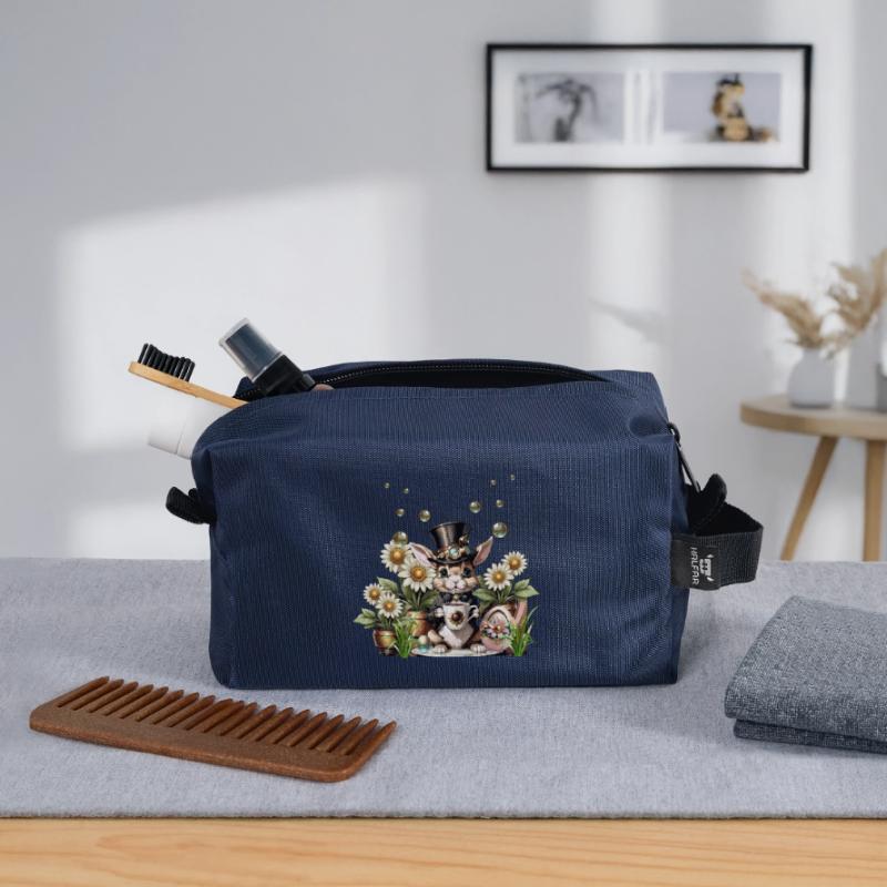 This cute Steampunk Easter Bunny is here Recycled Toiletry Zip Bag