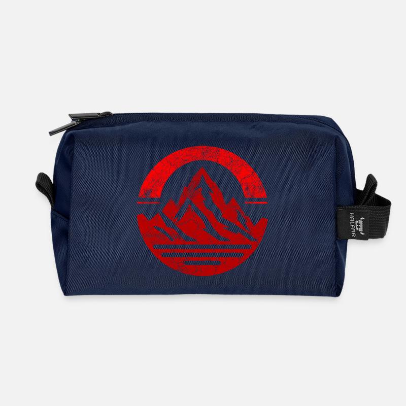 Vintage Roter Berg - Recycelte Kulturtasche - Navy