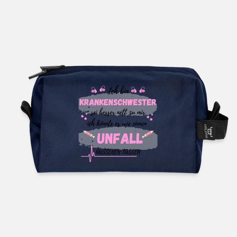Ich bin Krankenschwester Unfall aussehen - Recycelte Kulturtasche - Navy