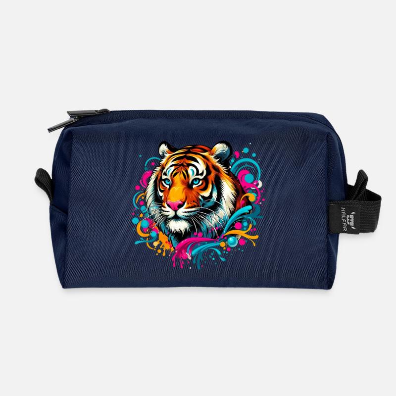 Tiger - Recycelte Kulturtasche - Navy