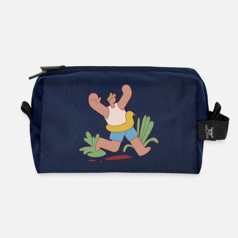 Sommerdesign - Recycelte Kulturtasche - Navy