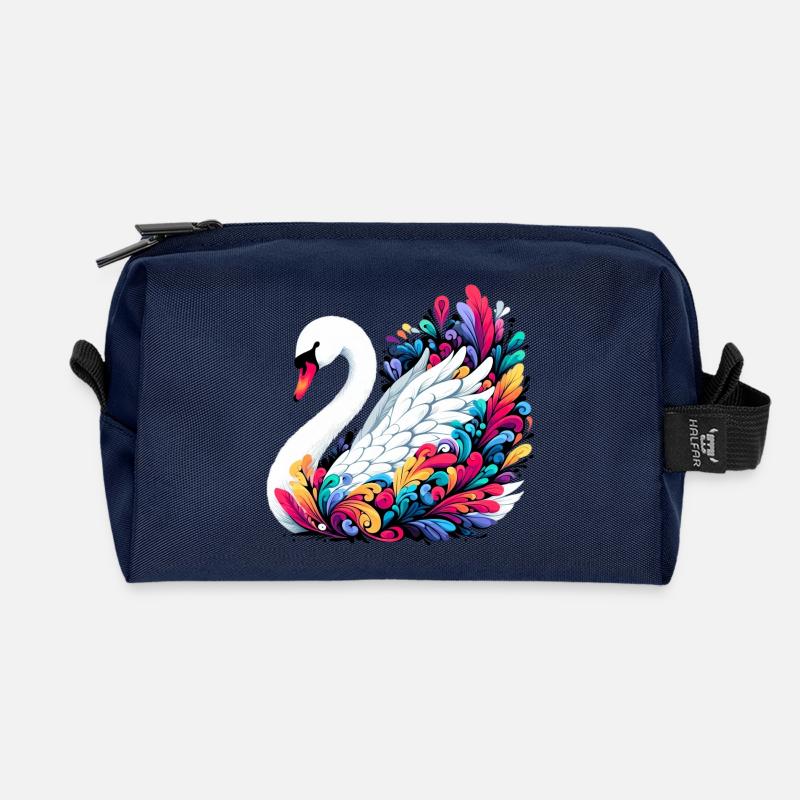 Schwan - Recycelte Kulturtasche - Navy