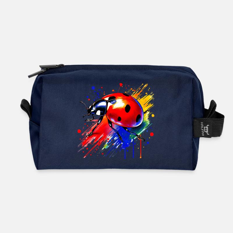 Marienkäfer - Recycelte Kulturtasche - Navy