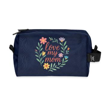 love my mom - Recycled Toiletry Zip Bag - navy - Front