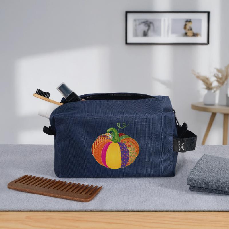 Patchwork Kürbis – Bunt gemusterte Herbstdeko Recycelte Kulturtasche