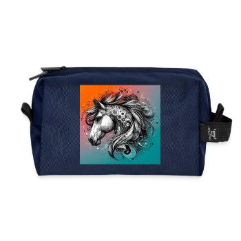 Pferd - Recycelte Kulturtasche - Navy - Vorne
