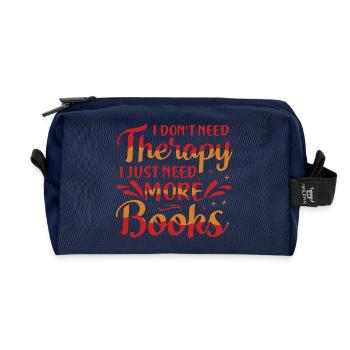More books please typography - Recycled Toiletry Zip Bag - navy - Front